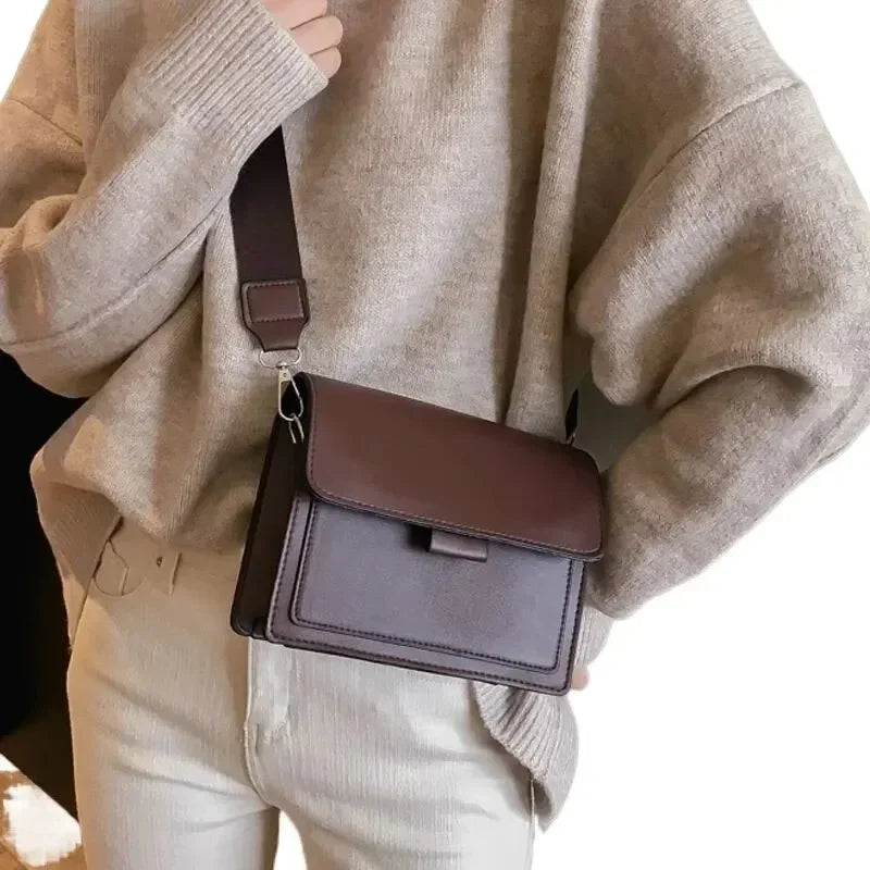 Women PU Leather Crossbody Bag Fashion Shoulder Messenger Handbag Small Flap Bag for Travel