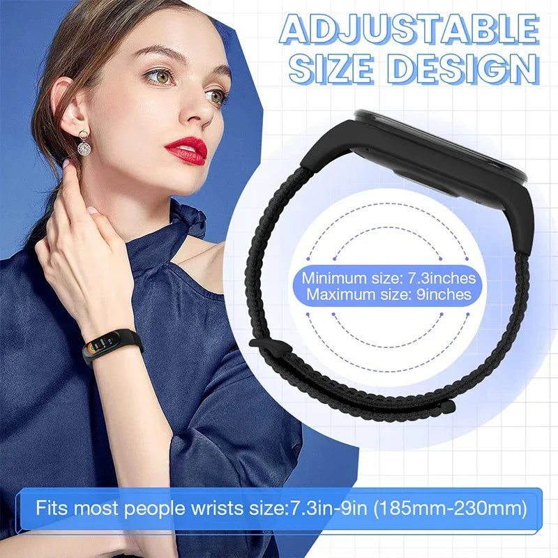 Nylonarmband für Xiaomi Mi Band 4/5/6/7 Armband Uhrenarmband Sport atmungsaktives Armband für Miband 4/5/6/7 Ersatz Correa Armband