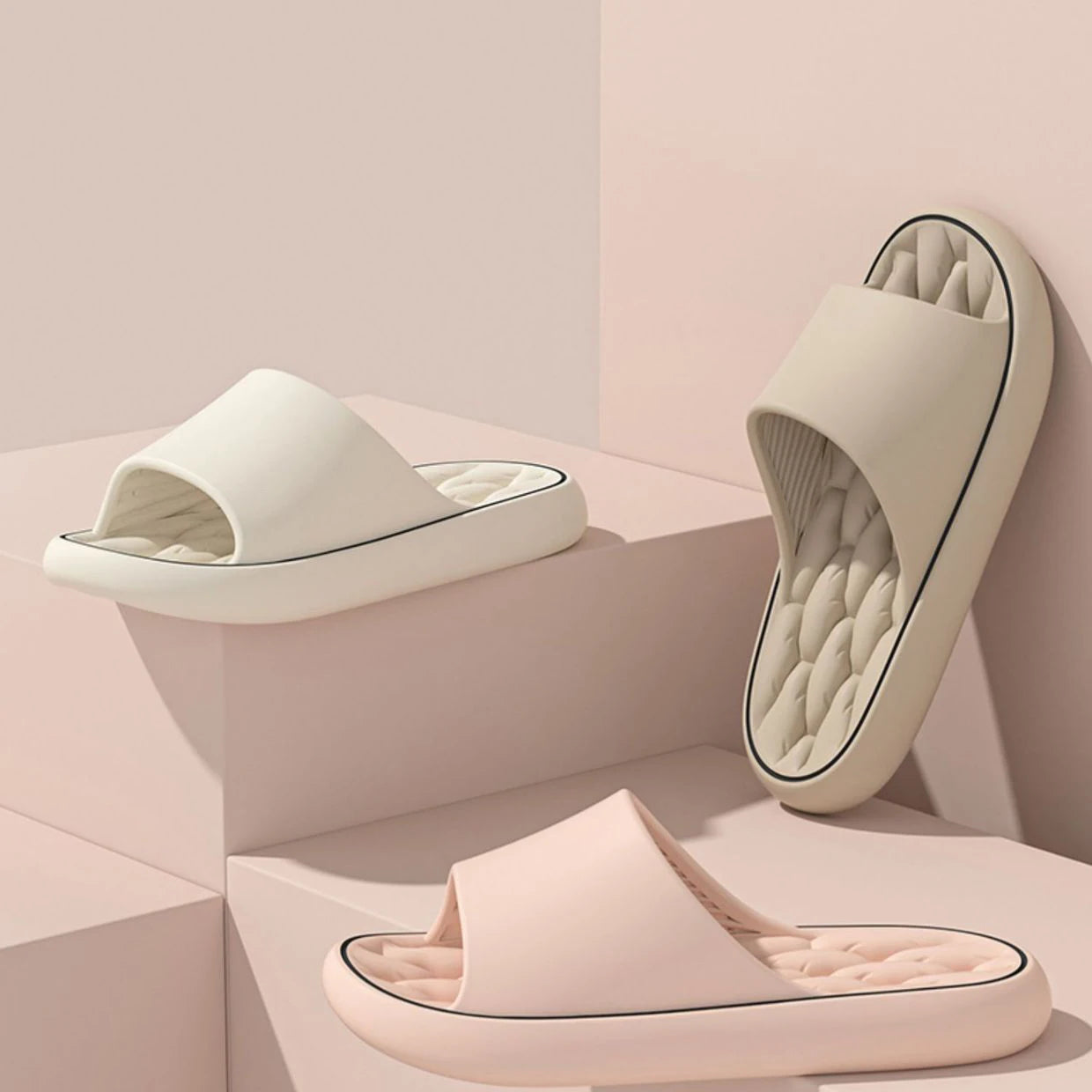 Super Light Soft Slippers Simple Fashion Slides EVA Elastic Shoes Colorful Sneakers In Door Bathroom Flip Flops