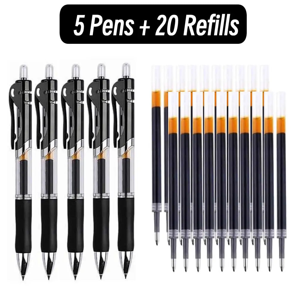 Clearance_Retractable 0.5mm Black Ink Gel Pens Colored Aesthetic Stationery Pen Supplies Ballpoint & Office Pencils Writing Scho