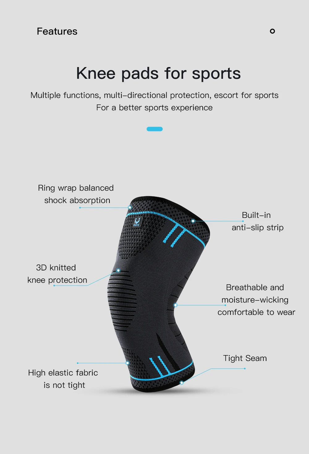 1 Pc Elastic Breathable Compression Knee Support Sleeve for Basketball Running Cycling