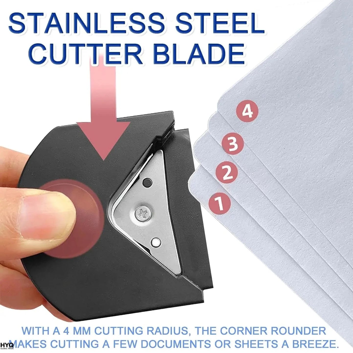 4mm Radius Corner Rounder Punch Paper Corner Rounder Paper Hole Cutter for Photo Paper,Black