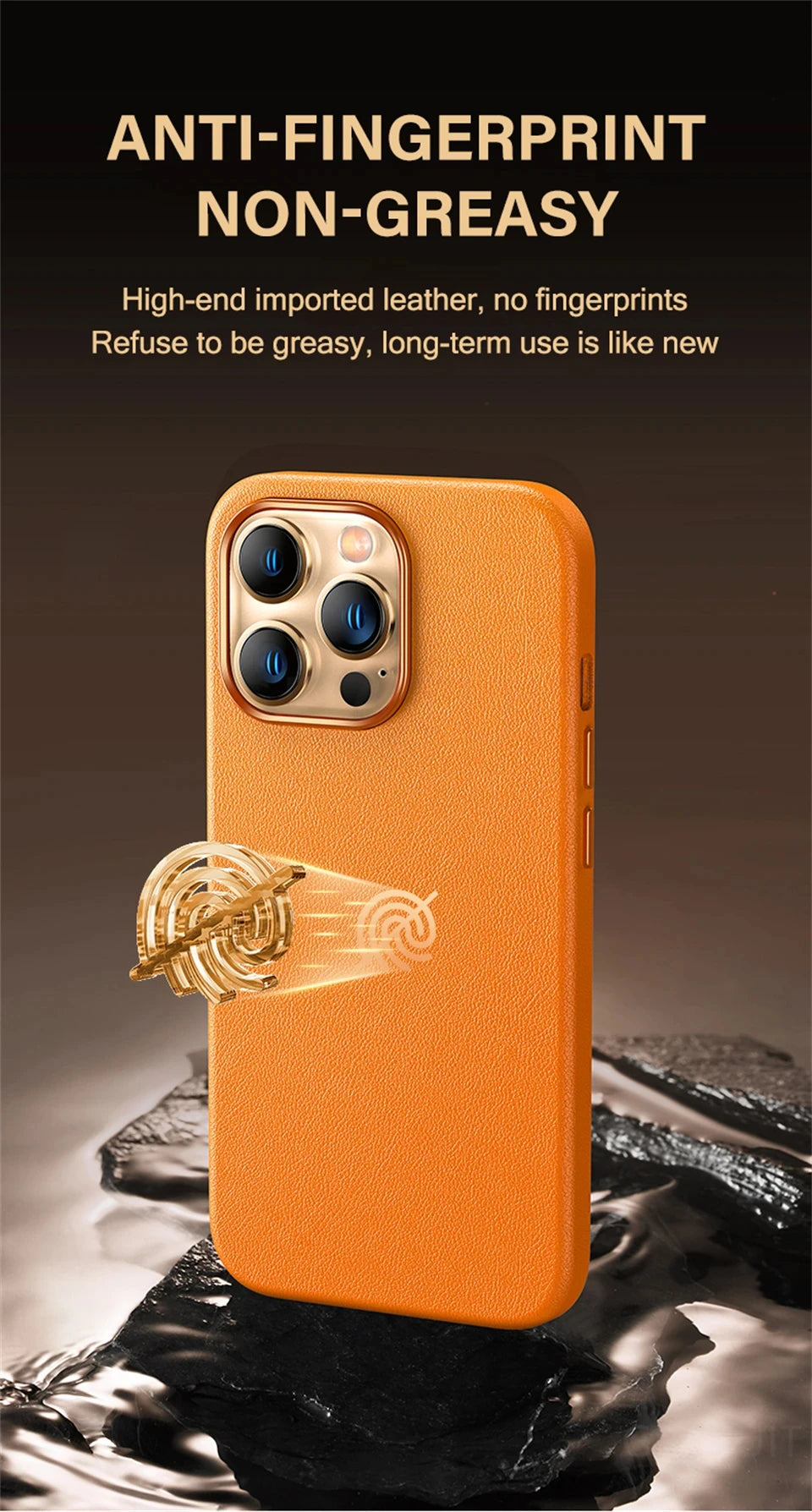 Original Leather Wireless Charging Animation Cases for iPhone 16 15 14 13 Pro Max Magsafe Phone Case Magnetic Cover Accessories - Shoppiline