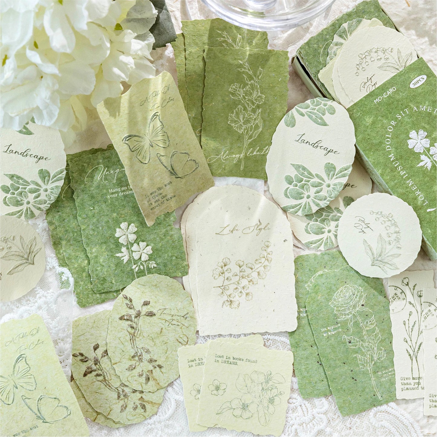 30 Sheets Sticker Pack Embossed Matchbox Style Scrapbooking Stickers for DIY Planner Journal Notebook Phone Case Decoration