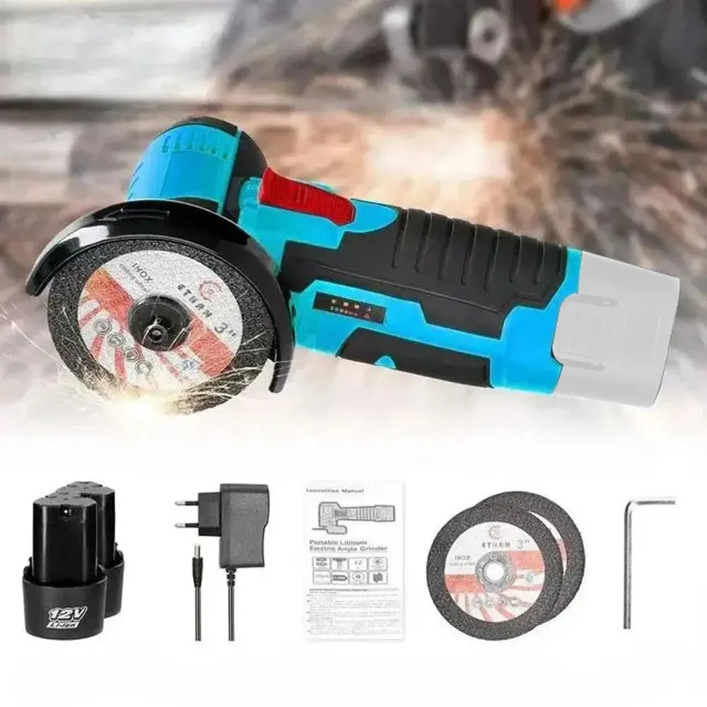 HILDA 12v Mini Angle Grinder Rechargeable Grinding Tool Polishing Grinding Machine For Cutting Diamond Cordless Power Tools - Shoppiline