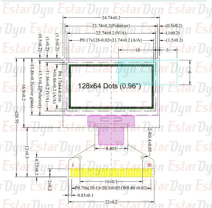 ROHS Certification 0.96 inch Oled IIC Serial White OLED Display SSD1315 128X64 I2C 12864 LCD Screen Board for Arduino