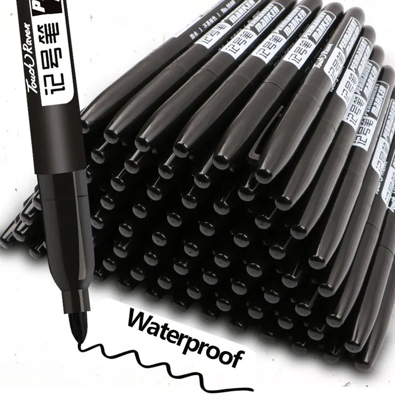 6 PCS Permanent Marker Pen Manga Drawing Markers Black Blue Red Waterproof Ink Sketch Pens Stationery Art School Supplies - Shoppiline