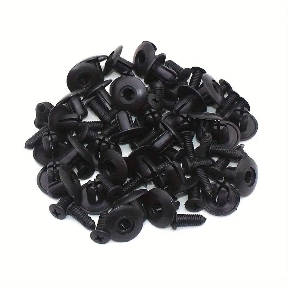 30 pcs 8mm Plastic Rivets Fasteners Screw Car Bumper Fender Black Rivet Car Fastener Clips For Toyota For Focus For Kia Nissan