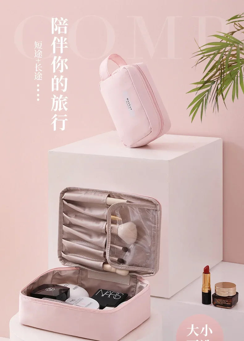 Damen tragbare Kosmetiktasche mit hohem Erscheinungsbild, große Reise-Waschtasche, dreidimensionale Make-up-Aufbewahrungstasche