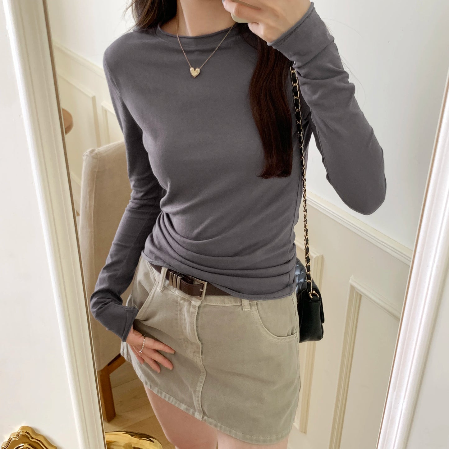 2026 Spring Autumn T shirt Women Tops Solid Slim Fit Long Sleeve O Neck Tshirts Female Casual Streetwear High Quality Base Tees