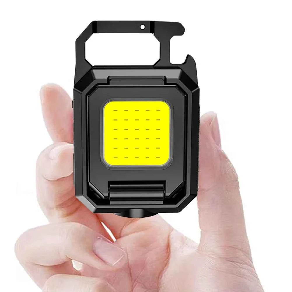 Clearance_LED Mini Keychain Light XPE Pocket Work Light COB Flashlight USB Rechargeable Emergency Flashlight for Outdoor Camping