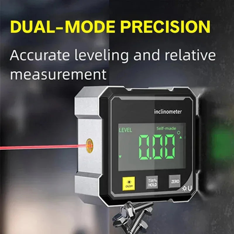 NEW 2-Side Magnetic Digital Angle Gauge With Laser Electronic Protractor Horizontometer Inclinometer Angle Ruler Slope Measuring