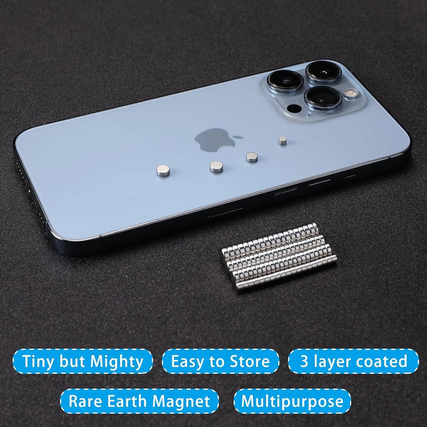 Tiny Magnets, 4 Different Size,Small Magnets, Mini Fridge Magnets,DIY Magnet, Multi-Use for Office, Crafts and Science Magnets