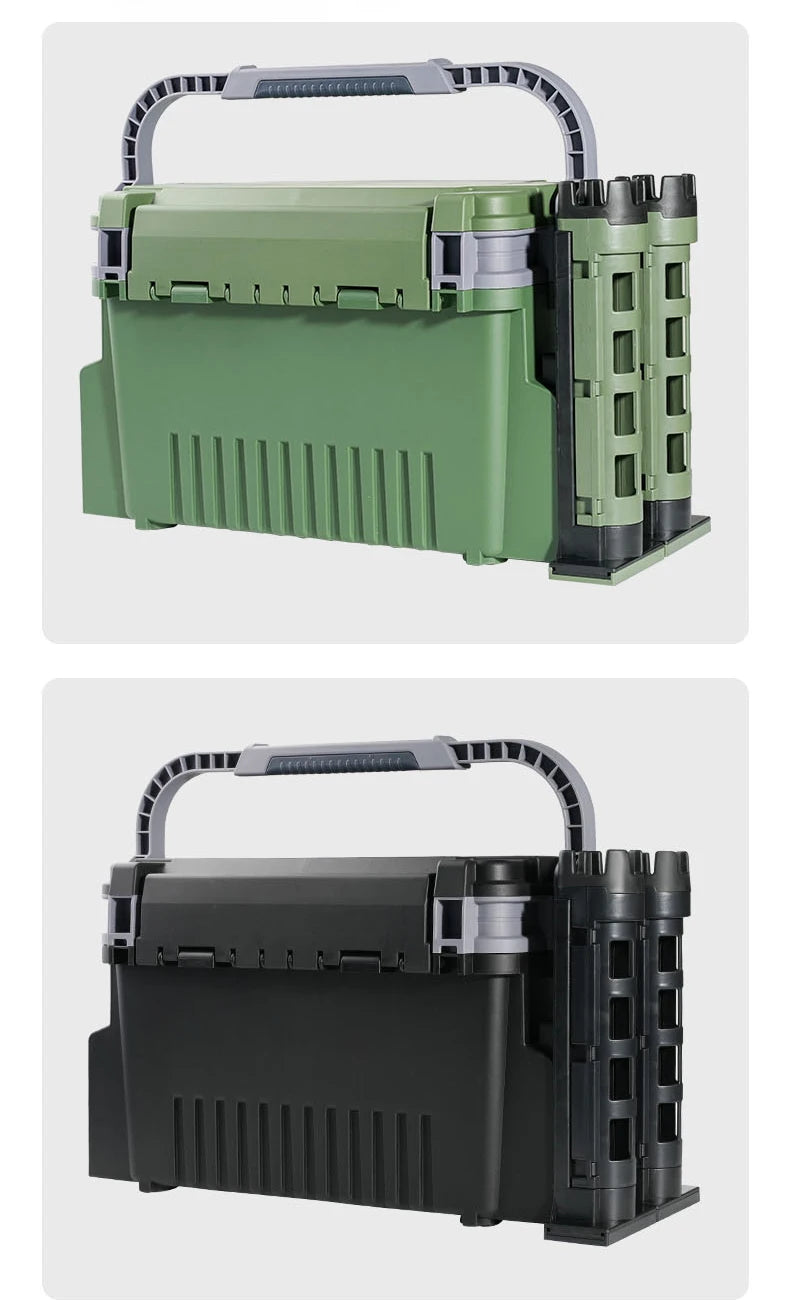 Large Fishing Tackle Box Multifunction Capacity Stand Rod Holder Cup Holder High Quality Plastic Egi Box Fishing Box - Shoppiline