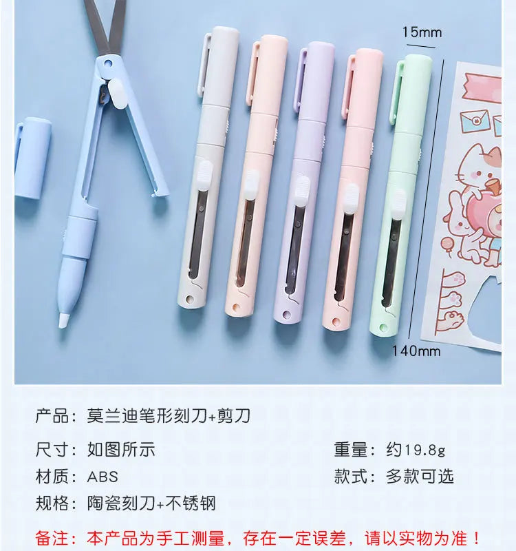 Multifunction Hand Account Cutting Folding Scissors Mini Engraving Knife Scissors Paper Trimming Utility Knife for Office School