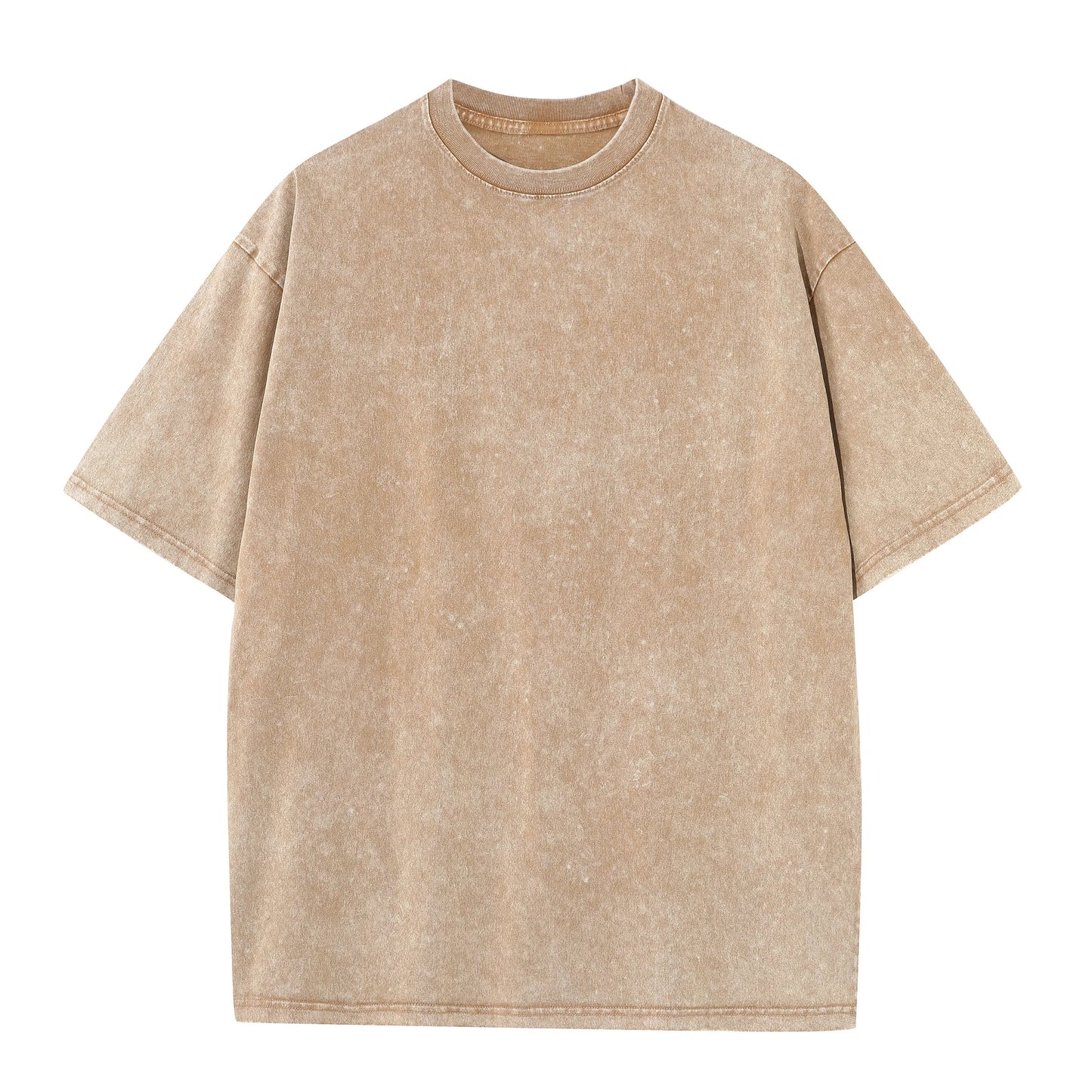 Herren Sommer Reine Baumwolle Distressed Retro Drop Shoulder T-Shirt Einfarbig Locker Lässig Atmungsaktives Herren Freizeit T-Shirt Oberteil