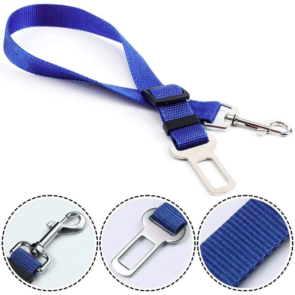 Adjustable Pet Dog Cat Car Seat Belt for Dogs Harness Leash Travel Clip French Bulldog Dog Collar Connector Accessories Supplies
