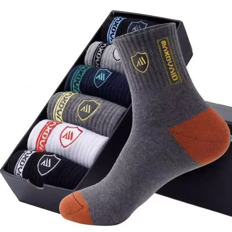 2026 New 5/10 Pairs Men's Sports Crew Socks Breathable Moisture Wicking Anti-Odor Basketball Running Socks