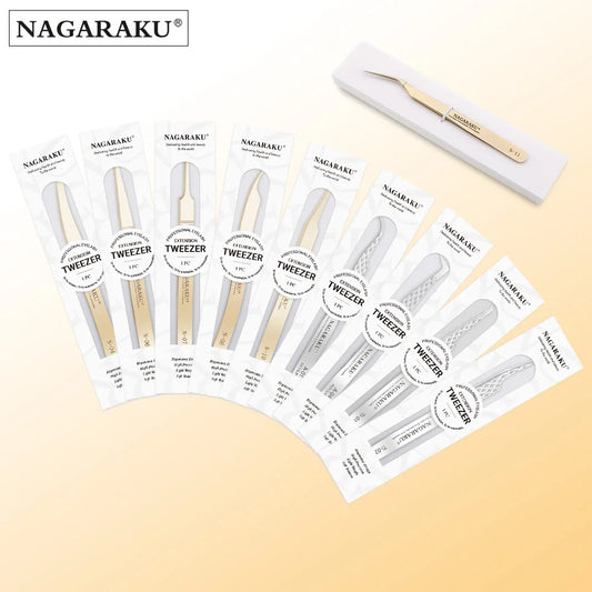 NAGARAKU Eyelash Extension Tweezers Makeup Stainless Steel Eyelash 3D accurate Clip