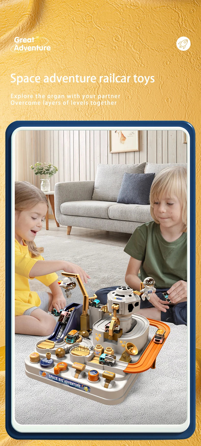 Racing Rail Car Model Space Aerospace Animals Educational Toys Children Train Track Adventure Brain Mechanical Interactive Game - Shoppiline
