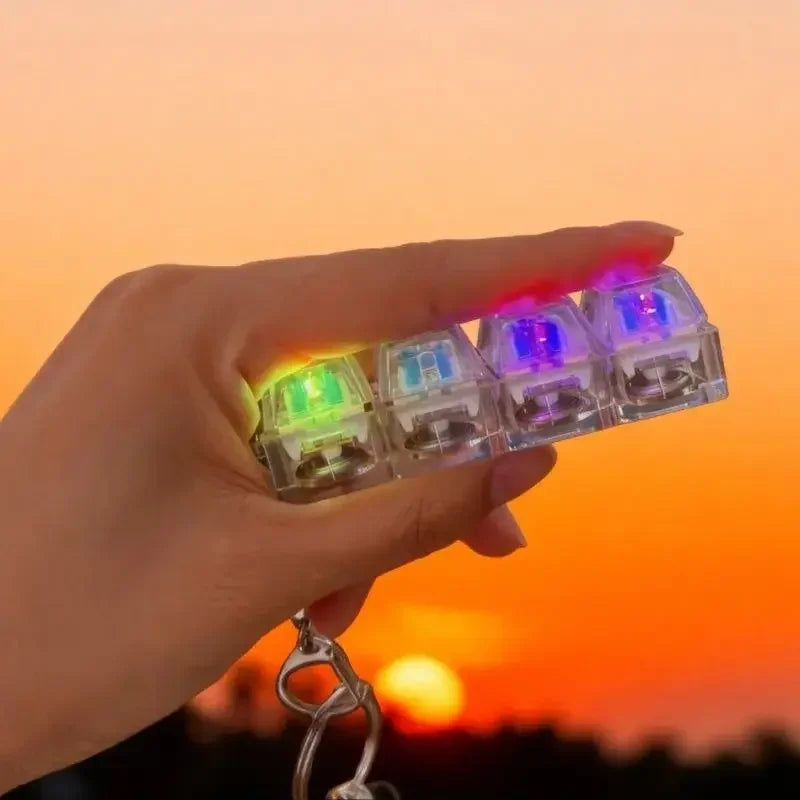 Keychain LED lights for relieving stress and anxiety, keychain keyboard toys, portable office desk accessories, office gifts