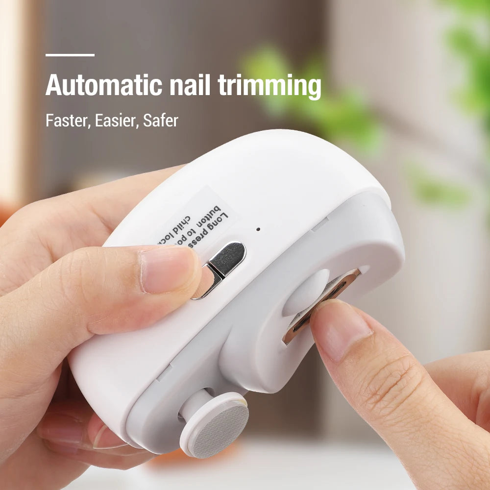 Coupe-ongles électrique avec lumière LED 2 en 1 automatique, lime à ongles, tondeuse pour bébé et adulte, mini outils de manucure, soin des ongles