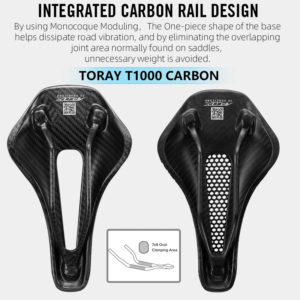 RYET Full Carbon 3D Printed Saddle Ultralight Hollow Comfortable Breathable MTB Road Racing Bike Cycling Seat Bicycle Accessory - Shoppiline