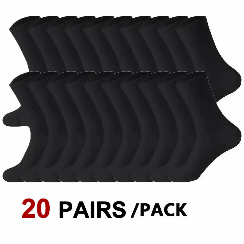 5/10/20 Pairs Neutral Solid Color Round Neck Socks Spring Summer Sweat Absorbing Breathable Comfortable All-season Sports Socks