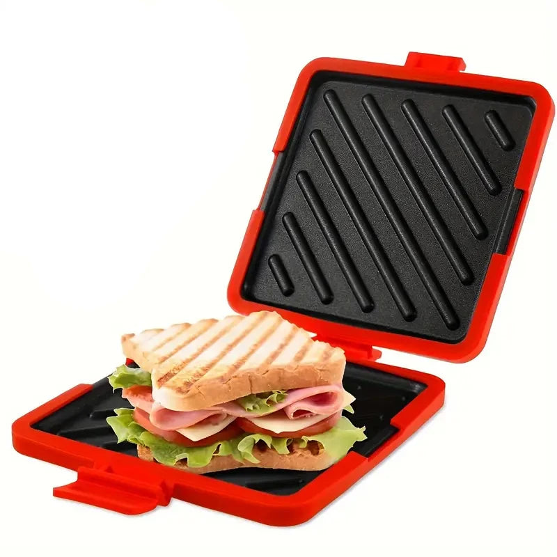 1pc Food Grade Silicone Easy-to-Use Microwave Sandwich Maker with Adjustable Silicone Straps Quick, Even Cooking for Crispy Toas - Shoppiline
