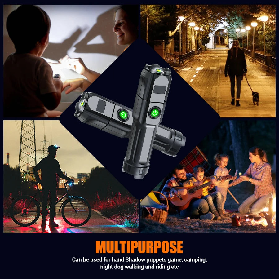 Ultra Bright Torch Built-in Battery Flash Light Emergency Spotlights 5km 1500W Most Powerful Led Flashlights Tactical