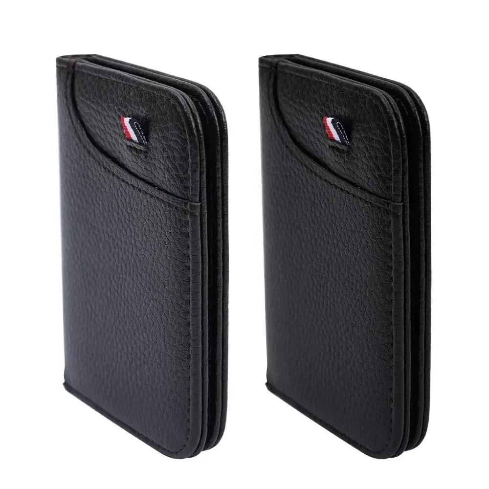 Tragbares Super Slim Weiches Portemonnaie für Herren PU Leder Mini Ausweis Kreditkarten Geldbörse Kartenhalter Portemonnaie Dünne Kleine Kurze Brieftaschen
