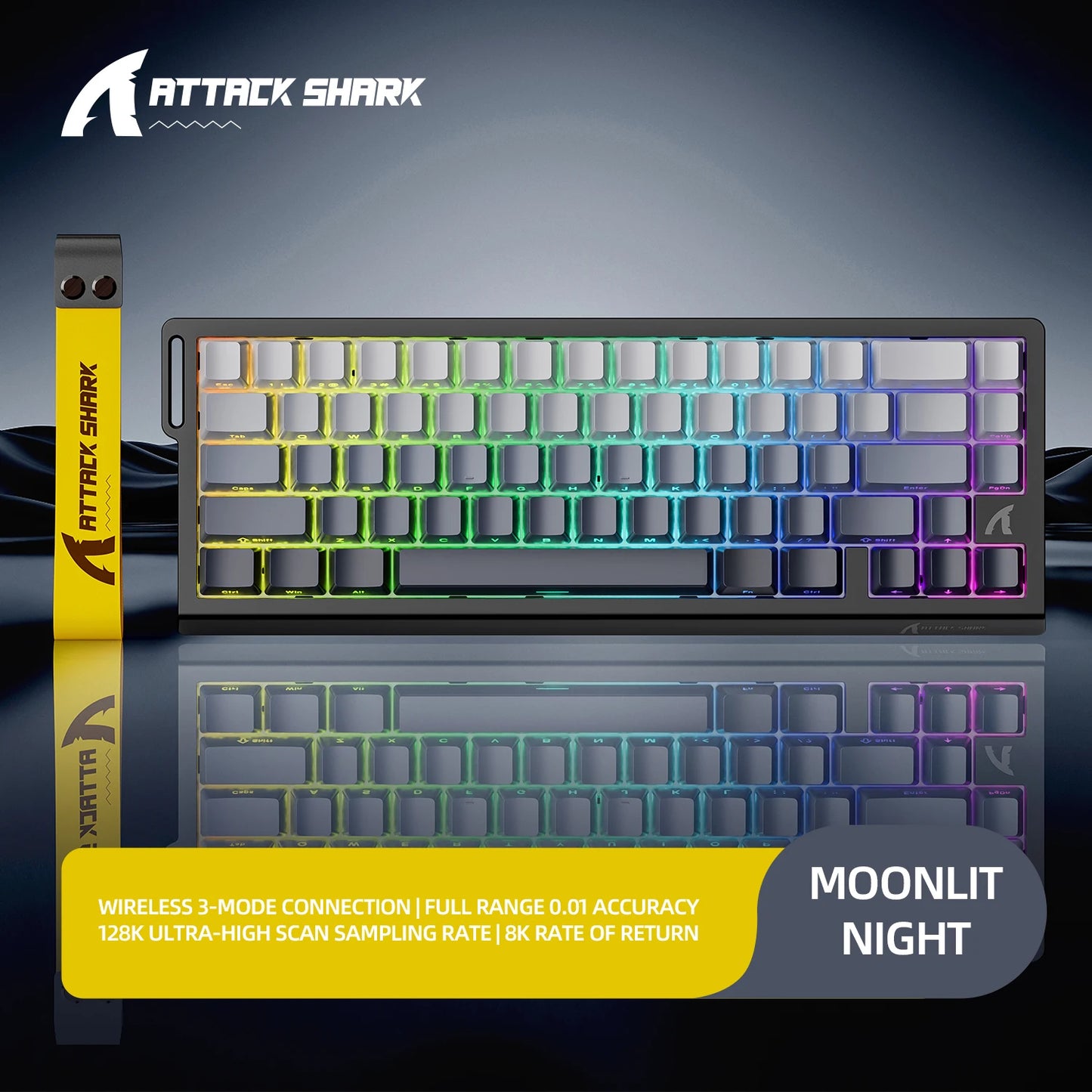 X68HE ATTACK SHARK X68PRO RGB Magnetic Mechanical Keyboard 0.01mm RT Accuracy 128K Rate 0.125ms and 8000Hz for E-sports