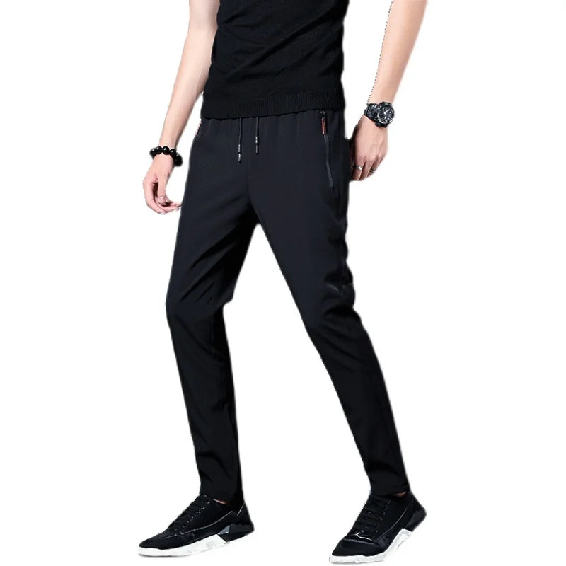 Sommer Herren Eisseide schnelltrocknende Freizeithose schmal geschnitten koreanische Version Eisseidehose Sporthose gerades Bein schnelltrocknend p