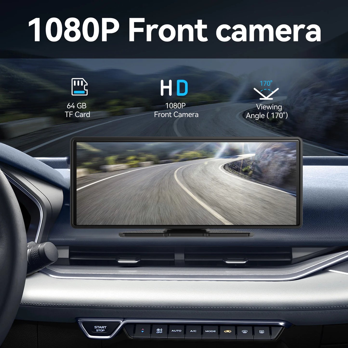 Pionray 7/10 Zoll Android Auto Universelles Tragbares CarPlay für Auto-Bildschirme Autoradio Video Kabelloser CarPlay-Bildschirm für Apple