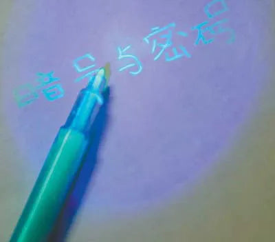 Leuchtender Leuchtstift Magischer Lila 2 in 1 UV-Schwarzlicht-Kombistift zum Zeichnen Unsichtbare Tinte Stift Lernspielzeug für Kinder
