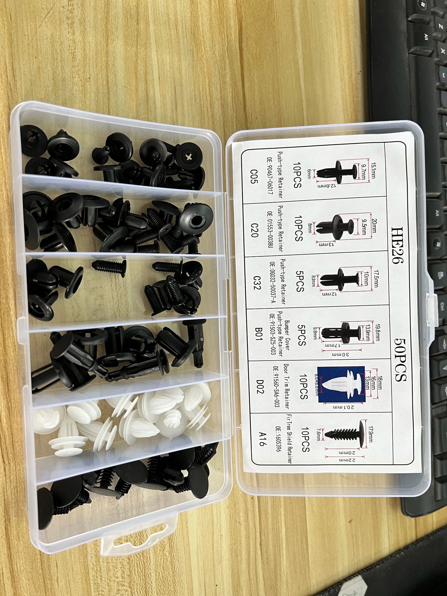 Auto Fastener Clip Mixed Car Body Push Retainer Pin Rivet Bumper Door Trim Panel Fastener Kit Car Clip 100/50 Box /Bag packaging