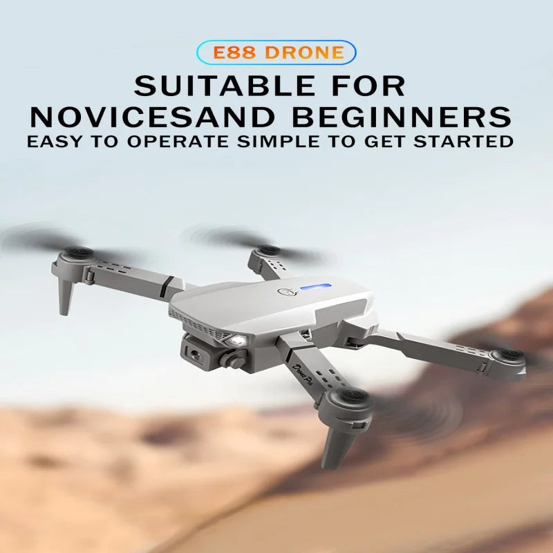 E88 ProIntelligent Folding Drone Supports single/Dual Camera Switching 4KPicture Quality+Wide-angle Shooting WiFiDirect Real-Tim - Shoppiline
