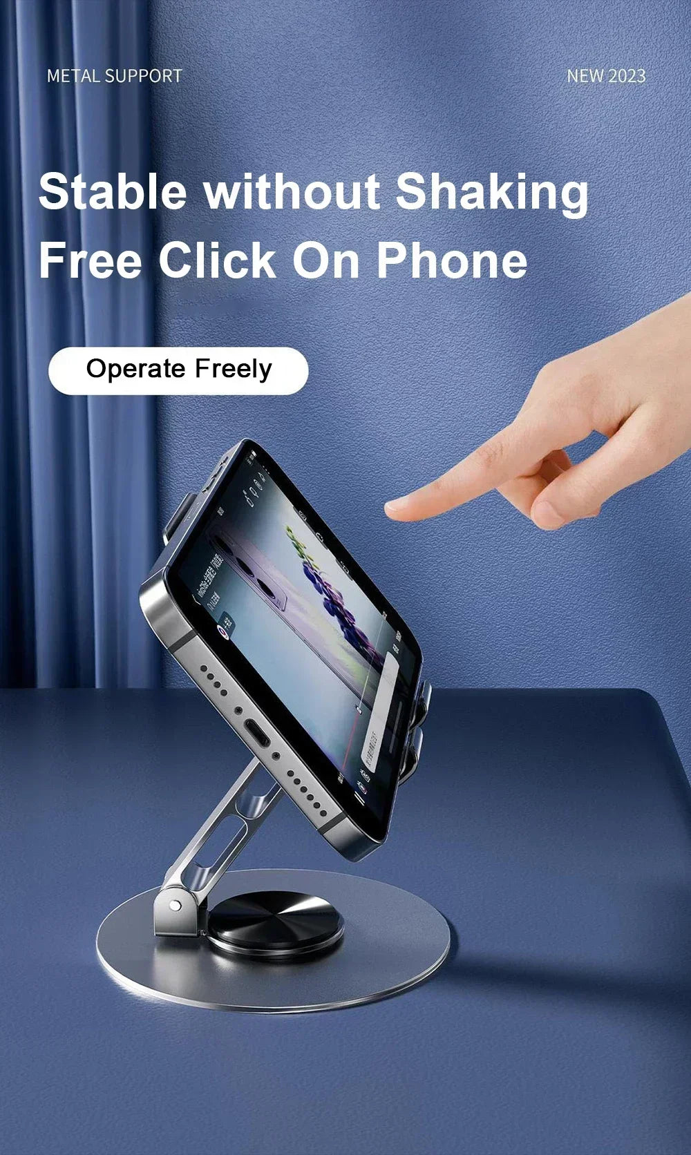 Adjustable Folding 720° Rotating Aluminum Alloy Tablet Holder Portable Stand for iPad Mobile Phone Desktop Live Mount