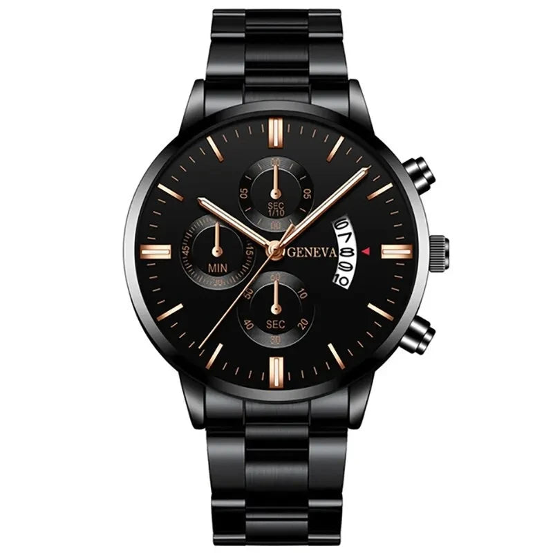Mode Herren Edelstahl Uhr Luxus Kalender Quarz Armbanduhr Herren Business Uhren für Männer Uhr Montre Homme