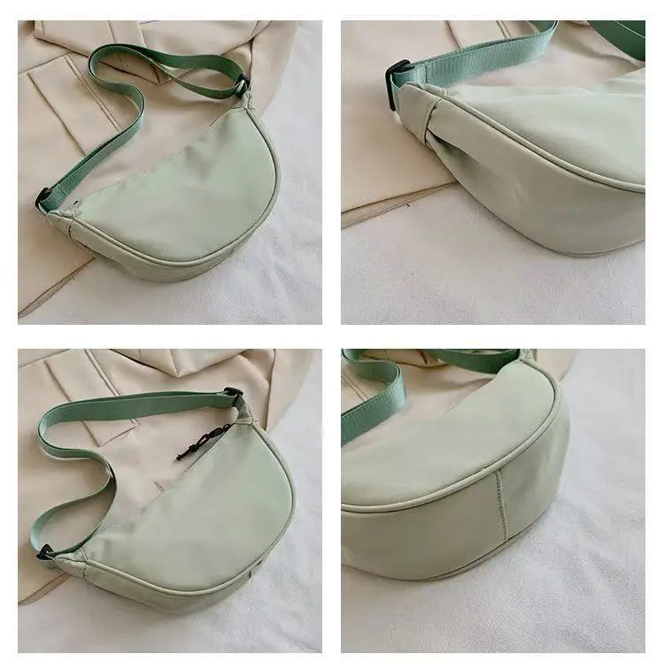 New Simple and Casual Solid Color Nylon Large Capacity Women's Dumpling Bag Shouldercrossbody bag shoulder bag large capaci Bag