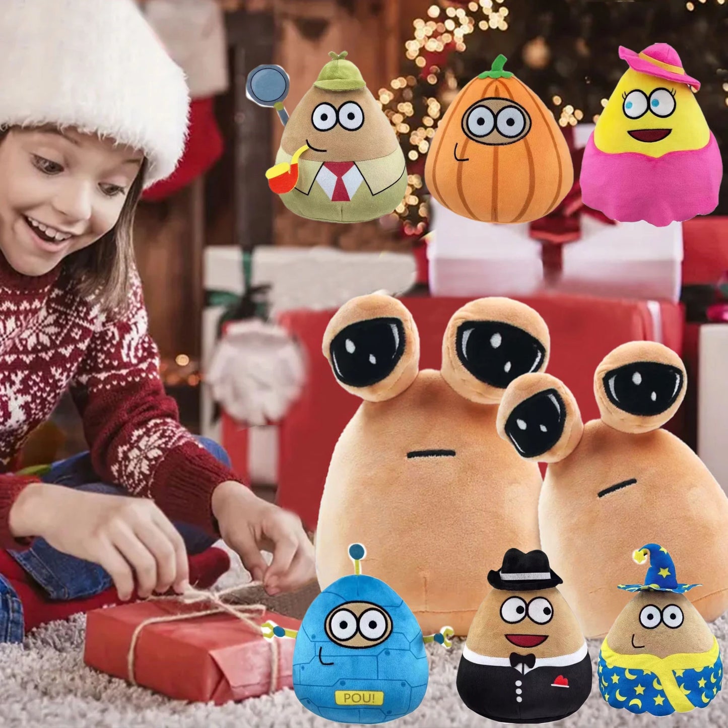 New hot My Pet Alien Pou Plush Toys Anime Game The Maw Pou Doll Kawaii Cartoon Soft Stuffed Pillow Children Birthday Xmas Gif
