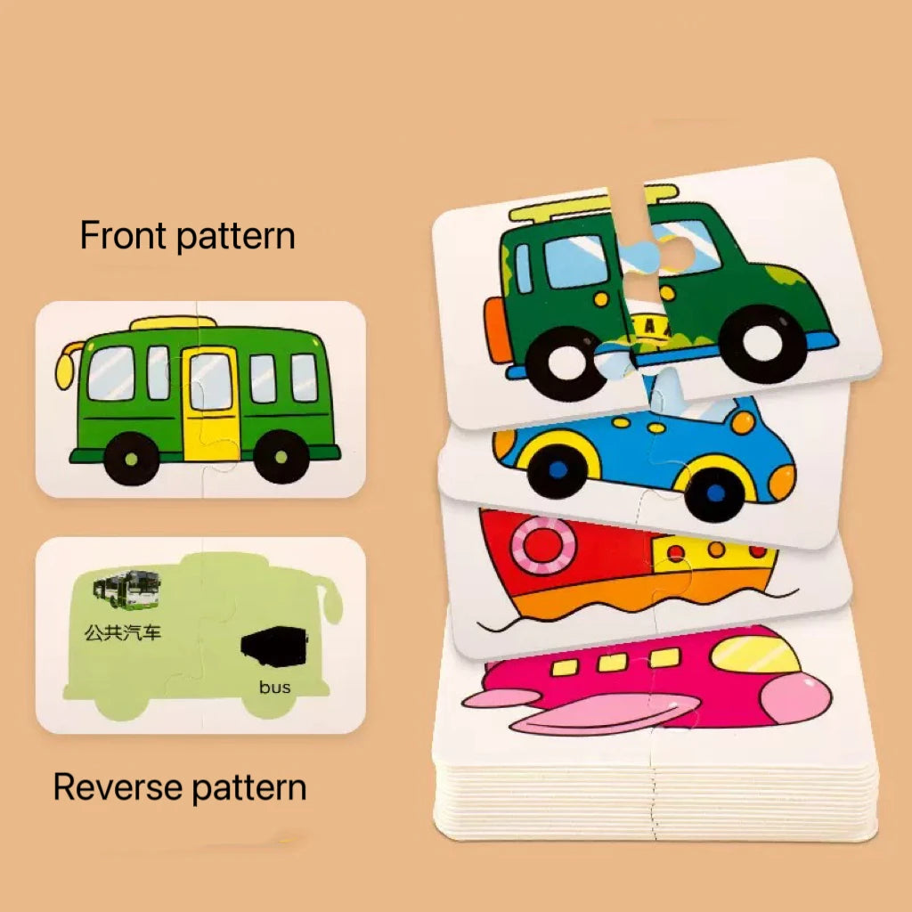32 Piece Set Matching Card Puzzle Early Education Cartoon Card Toy Gifts For Boys and Girls