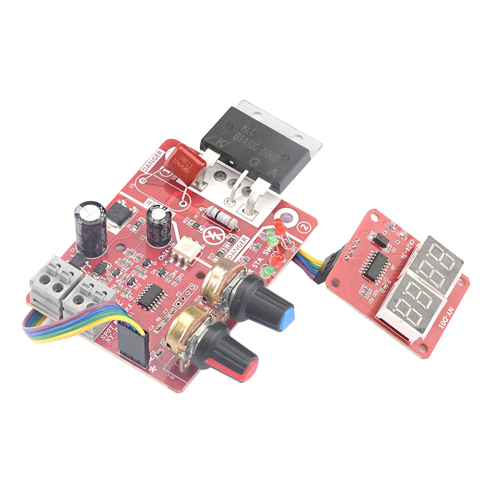 AC9-12V DIY NY-D01 Control Board 40A/100A Spot Welding Machine Control Board Welder Panel Adjust Time Current Digital Display - Shoppiline