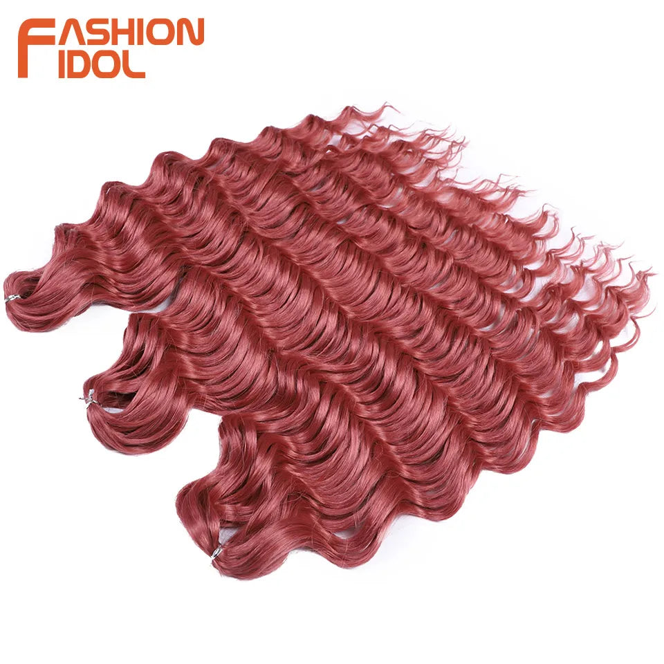Anna Hair Extensions synthétiques de tresses Loose Deep Wave 24 pouces, cheveux tressés ondulés, cheveux bouclés torsadés au crochet Ombré Blond