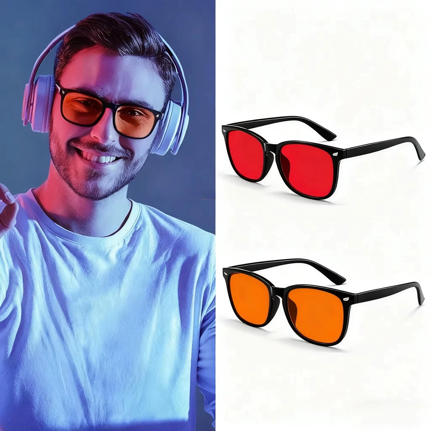 Blue Light Glasses for Woman Sleep Glasses for Blue Light Blocking Red Lens for Computer Gaming Reduce Eyestrain
