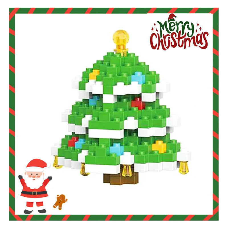 Christmas Gifts Building Block Series Santa Claus Reindeer Puzzle Assembly Bricks Table Decoration Toys for Child Chrismas Gift