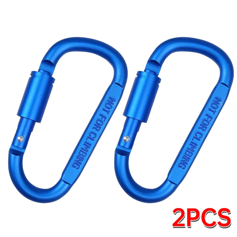 1-6PCS D-Shaped Carabiner Clips Heavy Duty Aluminum Alloy Quick Links for Backpack Keychain Outdoor Camping EDC Gear Accessories