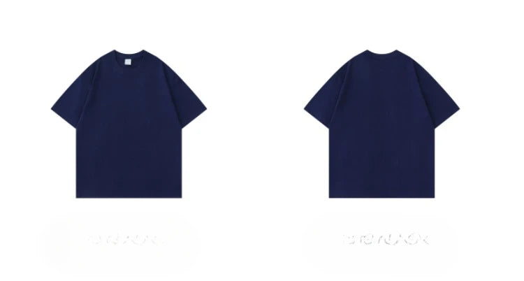 300g Cotton T Shirts Men Short Sleeved Heavyweight Summer Round Neck Loose Breathable Shirt for Men Women Basic Tee