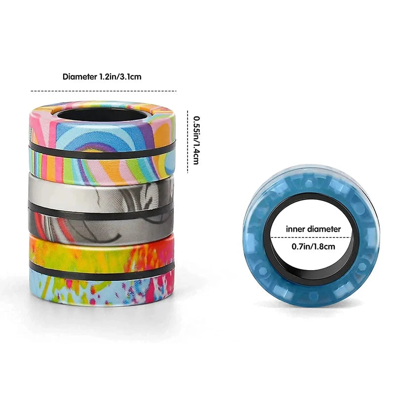 Magnetic Rings Fidget Toy Set Adult Fidget Magnets Spinner Rings Fidget Pack Great Gift for Adults Teens (3PCS)