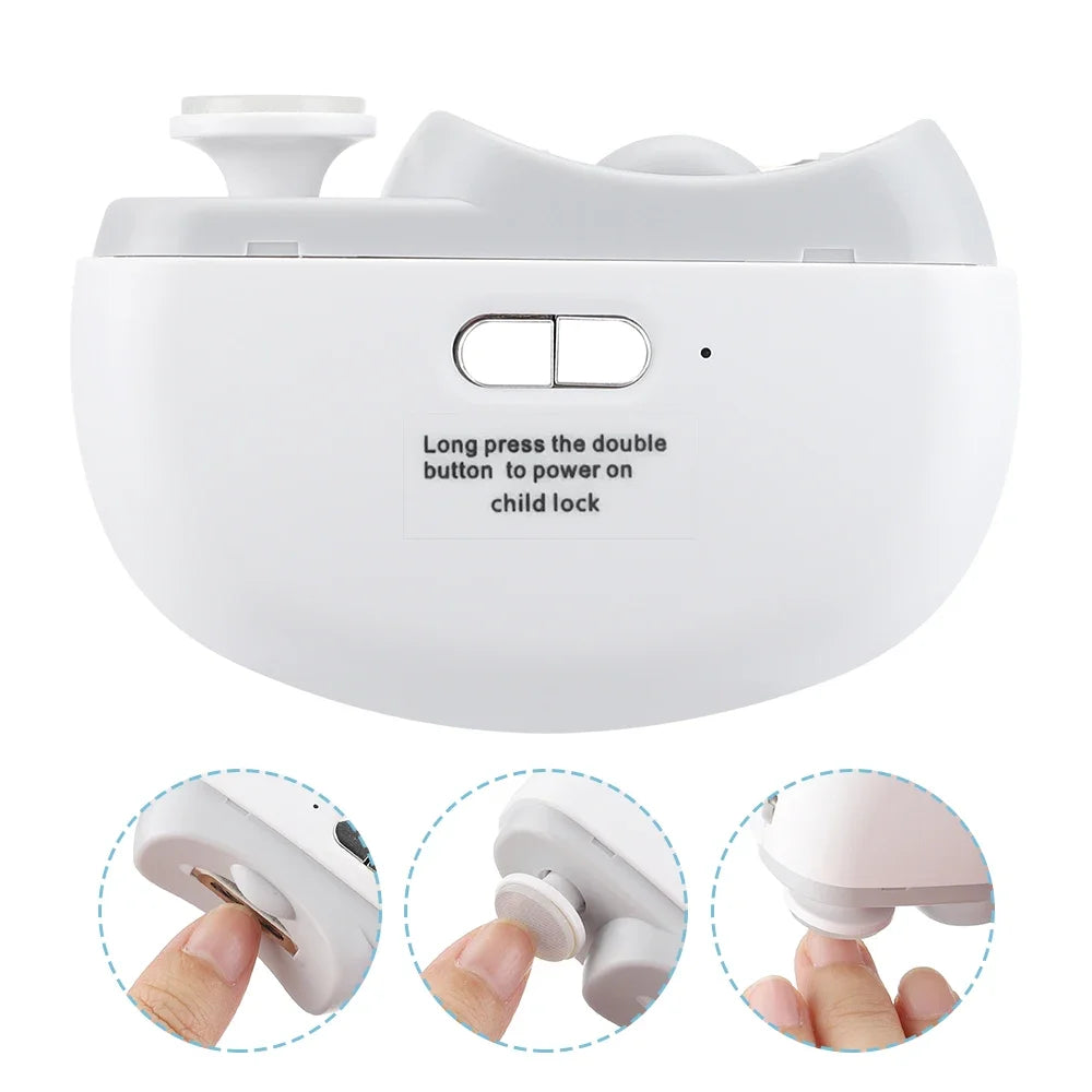 Coupe-ongles électrique avec meulage et polissage, lumière, coupe-ongles automatique rechargeable, manucure pour bébé et adulte